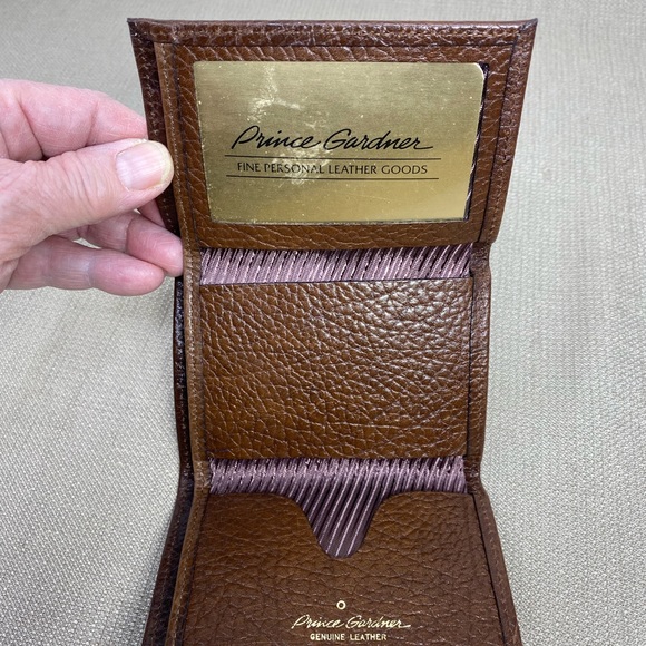 PRINCE GARDNER VINTAGE BROWN LEATHER MENS WALLET - Picture 7 of 10
